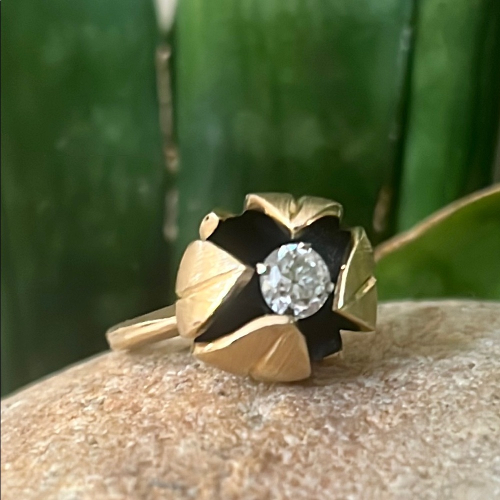 14 karat gold  Ring with Diamond Accent